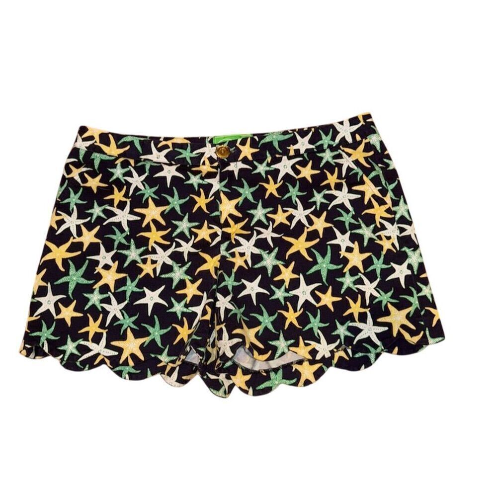 Pappagallo Starfish Print Chino Shorts Navy Women Size 14